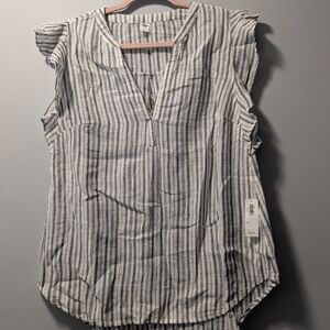 Old Navy Black and White Striped Blouse